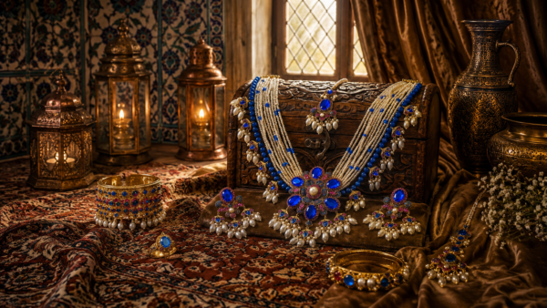 Turkish Jewellery Necklace And Earings With Pearls
