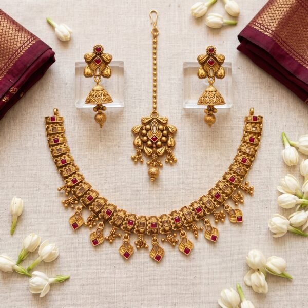 Rajwari Necklace, Earrings & Head Set